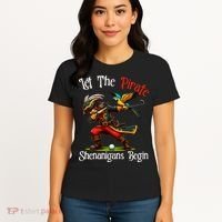 Wo Let The Pirate Shenanigans Begin Golf Pirate Halloween. Women's T-Shirt thumb 4