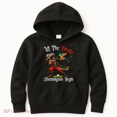 Wo Let The Pirate Shenanigans Begin Golf Pirate Halloween. Kids Hoodie