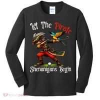 Wo Let The Pirate Shenanigans Begin Golf Pirate Halloween. Kids Long Sleeve Shirt thumb 0
