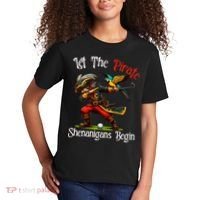 Wo Let The Pirate Shenanigans Begin Golf Pirate Halloween. Kids T-Shirt thumb 2