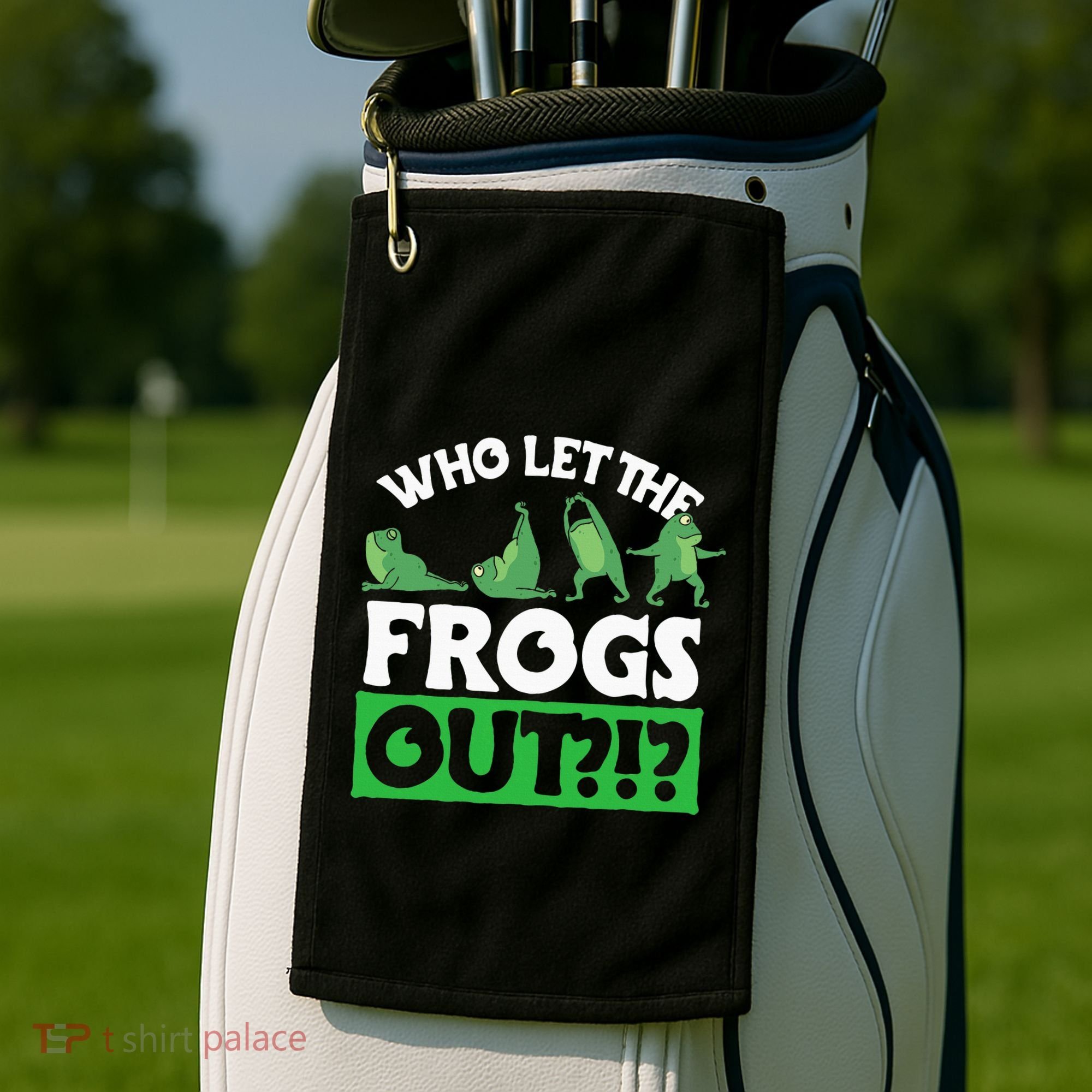 Who Let The Frogs Out Golf Towel