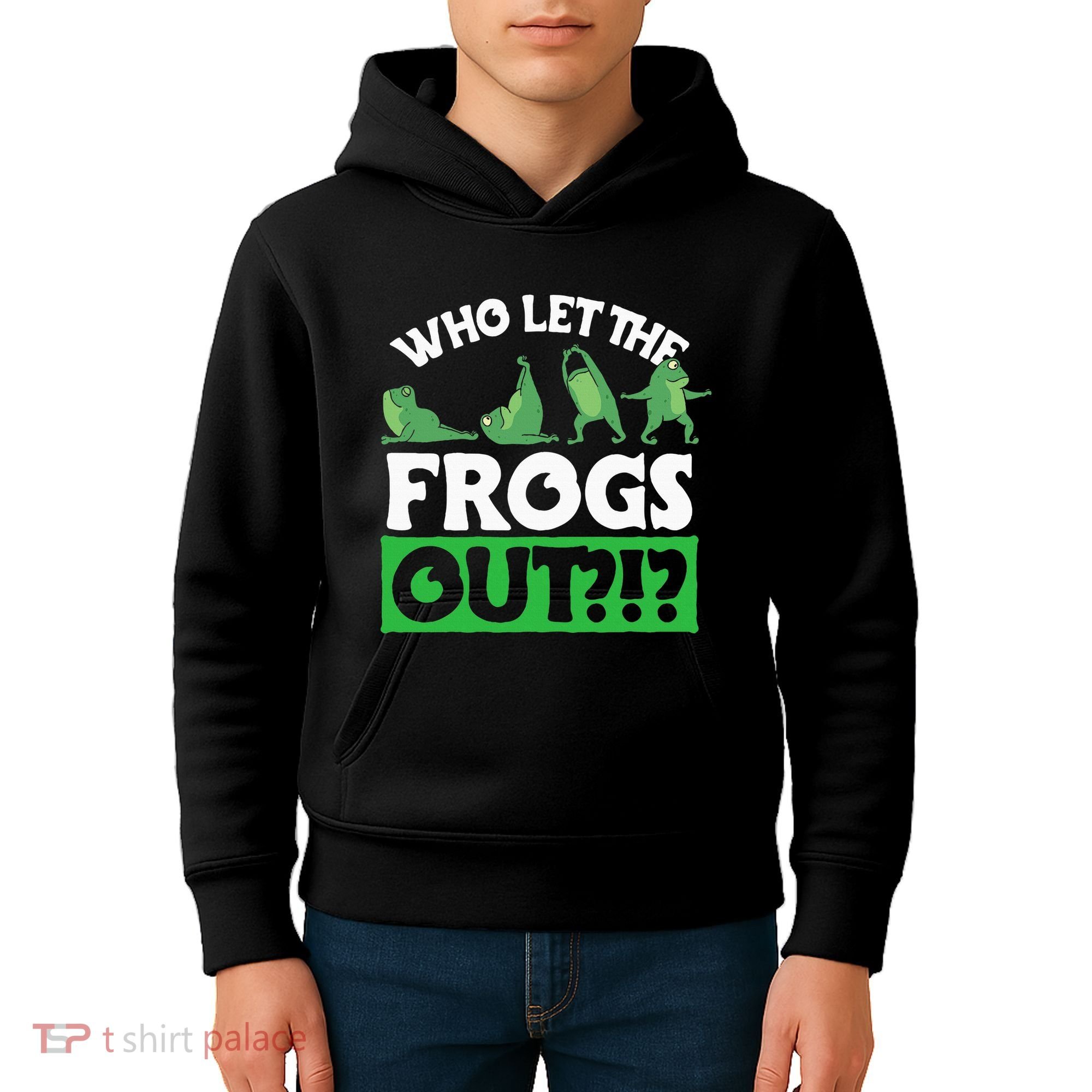 Who Let The Frogs Out Kids Hoodie