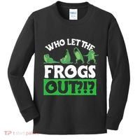 Who Let The Frogs Out Kids Long Sleeve Shirt thumb 0