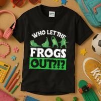 Who Let The Frogs Out Kids T-Shirt thumb 3