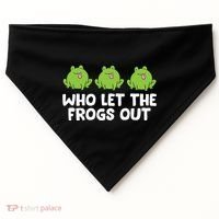 Who Let The Frogs Out Cute Frog Squad Frog Lovers USA-Made Doggie Bandana thumb 0
