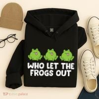 Who Let The Frogs Out Cute Frog Squad Frog Lovers Hoodie thumb 4