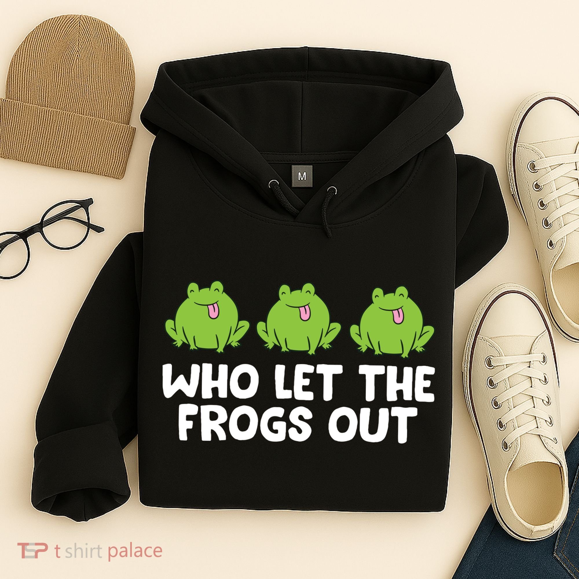 Who Let The Frogs Out Cute Frog Squad Frog Lovers Hoodie
