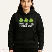Who Let The Frogs Out Cute Frog Squad Frog Lovers Hoodie thumb 5