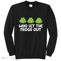 Who Let The Frogs Out Cute Frog Squad Frog Lovers Sweatshirt thumb 0