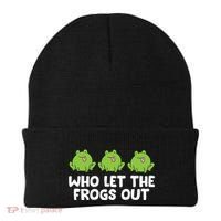 Who Let The Frogs Out Cute Frog Squad Frog Lovers Beanie thumb 0