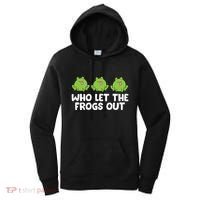Who Let The Frogs Out Cute Frog Squad Frog Lovers Women's Hoodie thumb 0