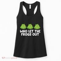 Who Let The Frogs Out Cute Frog Squad Frog Lovers Women's Tank Top thumb 0