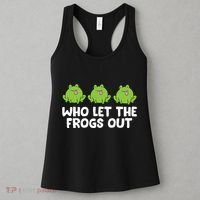 Who Let The Frogs Out Cute Frog Squad Frog Lovers Women's Tank Top thumb 3