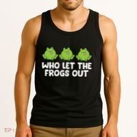 Who Let The Frogs Out Cute Frog Squad Frog Lovers Tank Top thumb 3