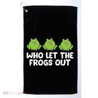 Who Let The Frogs Out Cute Frog Squad Frog Lovers Golf Towel thumb 0