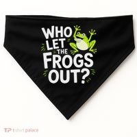 Who Let The Frogs Ou Funny Frog Lovers USA-Made Doggie Bandana thumb 0