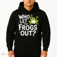 Who Let The Frogs Ou Funny Frog Lovers Hoodie thumb 2