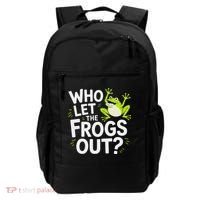 Who Let The Frogs Ou Funny Frog Lovers Backpack thumb 0