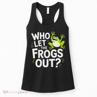 Who Let The Frogs Ou Funny Frog Lovers Women's Tank Top thumb 0