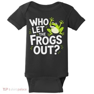 Who Let The Frogs Ou Funny Frog Lovers Baby Bodysuit