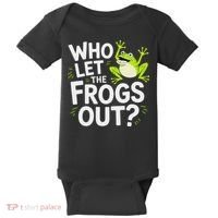 Who Let The Frogs Ou Funny Frog Lovers Baby Bodysuit thumb 0