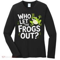 Who Let The Frogs Ou Funny Frog Lovers Women's Long Sleeve Shirt thumb 0