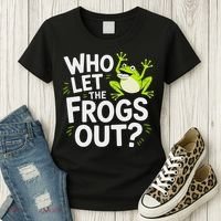 Who Let The Frogs Ou Funny Frog Lovers Women's T-Shirt thumb 3