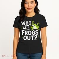 Who Let The Frogs Ou Funny Frog Lovers Women's T-Shirt thumb 4