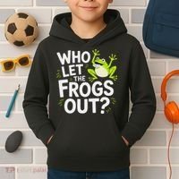 Who Let The Frogs Ou Funny Frog Lovers Kids Hoodie thumb 2