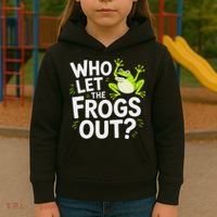 Who Let The Frogs Ou Funny Frog Lovers Kids Hoodie thumb 3