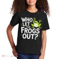 Who Let The Frogs Ou Funny Frog Lovers Kids T-Shirt thumb 2