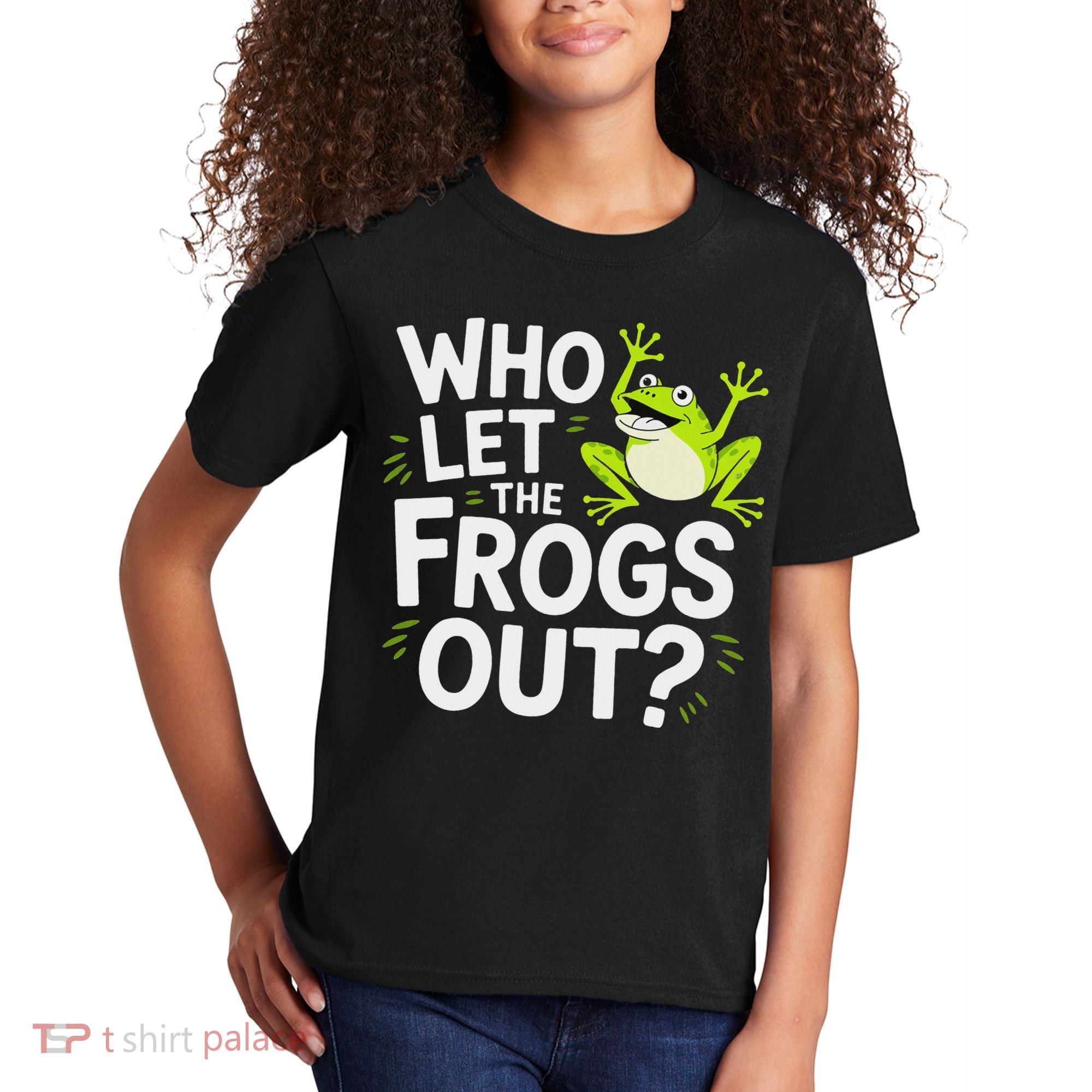 Who Let The Frogs Ou Funny Frog Lovers Kids T-Shirt