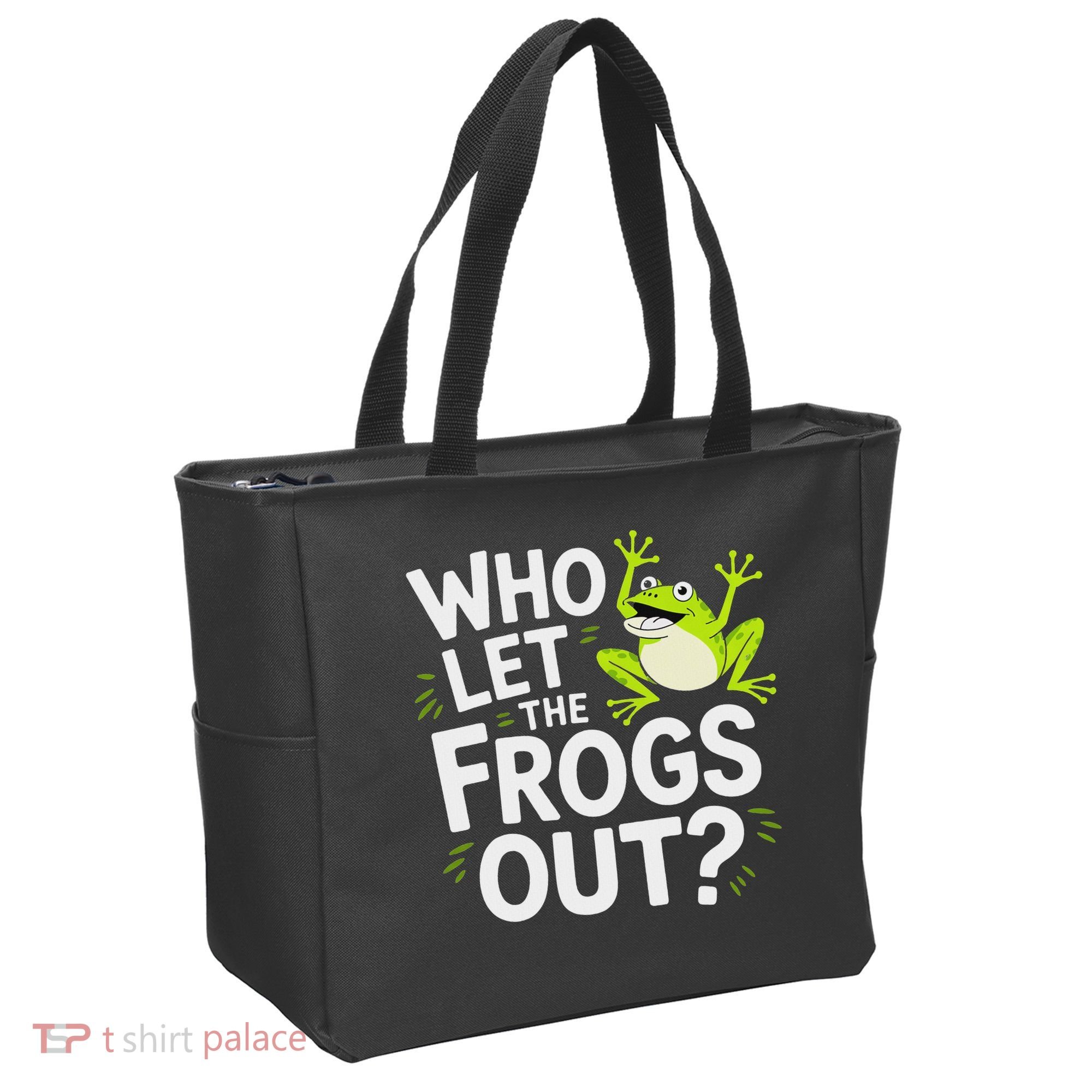 Who Let The Frogs Ou Funny Frog Lovers Tote Bag