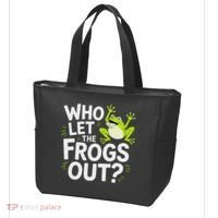 Who Let The Frogs Ou Funny Frog Lovers Tote Bag thumb 3