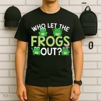 Who Let The Frogs Out Funny Frog Lovers MM T-Shirt thumb 6