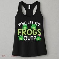 Who Let The Frogs Out Funny Frog Lovers MM Women's Tank Top thumb 3