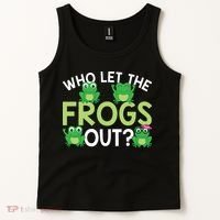 Who Let The Frogs Out Funny Frog Lovers MM Tank Top thumb 2
