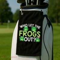 Who Let The Frogs Out Funny Frog Lovers MM Golf Towel thumb 2