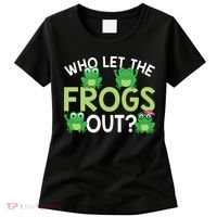 Who Let The Frogs Out Funny Frog Lovers MM Women's T-Shirt thumb 0