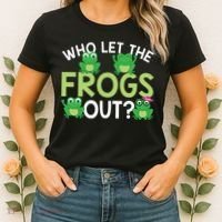 Who Let The Frogs Out Funny Frog Lovers MM Women's T-Shirt thumb 2