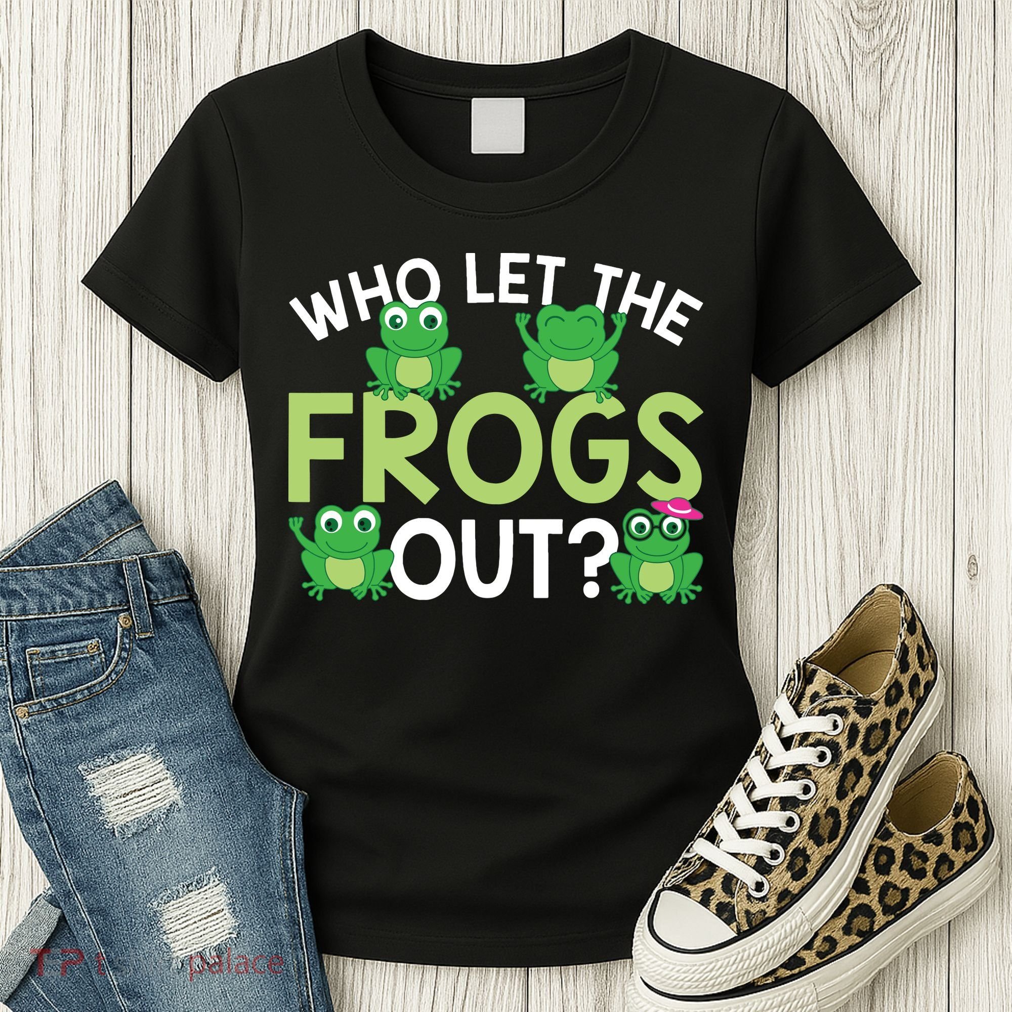 Who Let The Frogs Out Funny Frog Lovers MM Women's T-Shirt