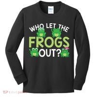 Who Let The Frogs Out Funny Frog Lovers MM Kids Long Sleeve Shirt thumb 0