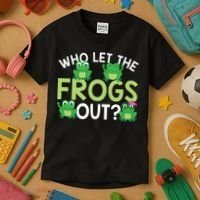 Who Let The Frogs Out Funny Frog Lovers MM Kids T-Shirt thumb 3