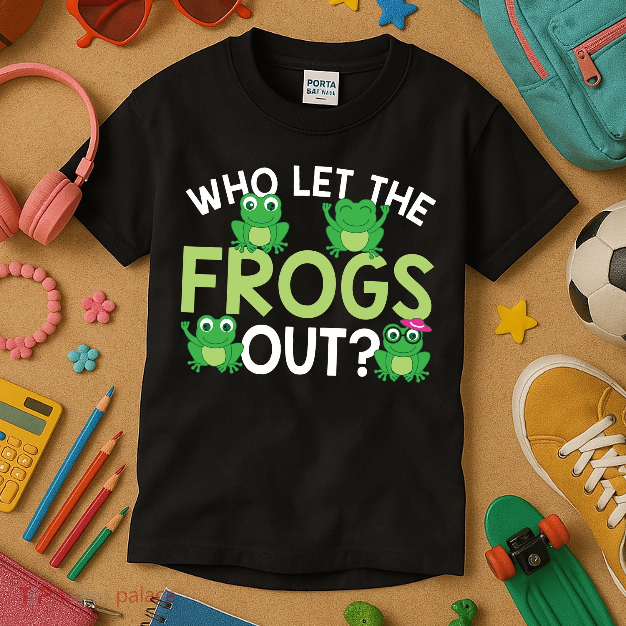 Who Let The Frogs Out Funny Frog Lovers MM Kids T-Shirt