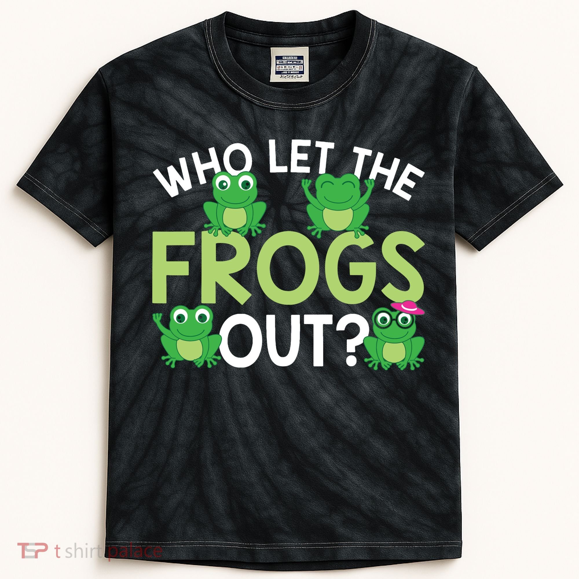 Who Let The Frogs Out Funny Frog Lovers MM Kids Tie-Dye T-Shirt