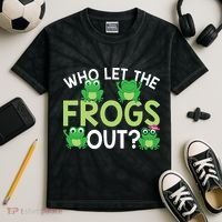 Who Let The Frogs Out Funny Frog Lovers MM Kids Tie-Dye T-Shirt thumb 2