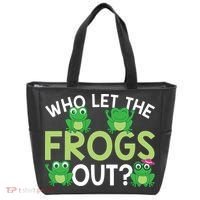 Who Let The Frogs Out Funny Frog Lovers MM Tote Bag thumb 0