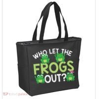 Who Let The Frogs Out Funny Frog Lovers MM Tote Bag thumb 2