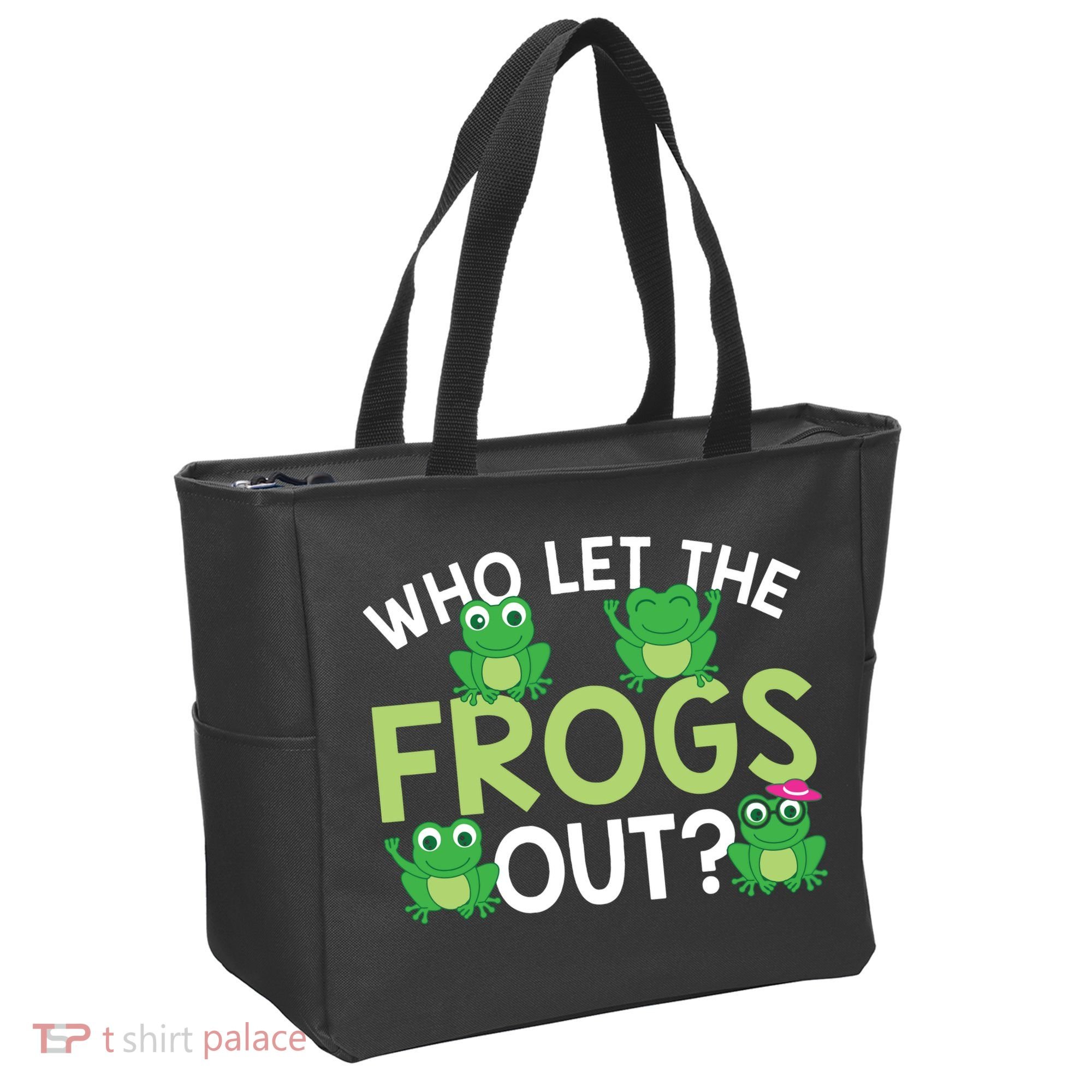 Who Let The Frogs Out Funny Frog Lovers MM Tote Bag