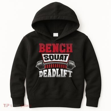 Weight Lifting Training Powerlifting Bench Squat Deadlift Kids Hoodie